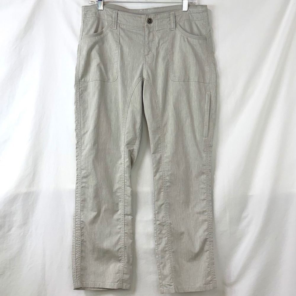 KUHL Women's Cabo Pants 10 Extra Short 28" Linen Gray Stretch HIking UPF 50+
